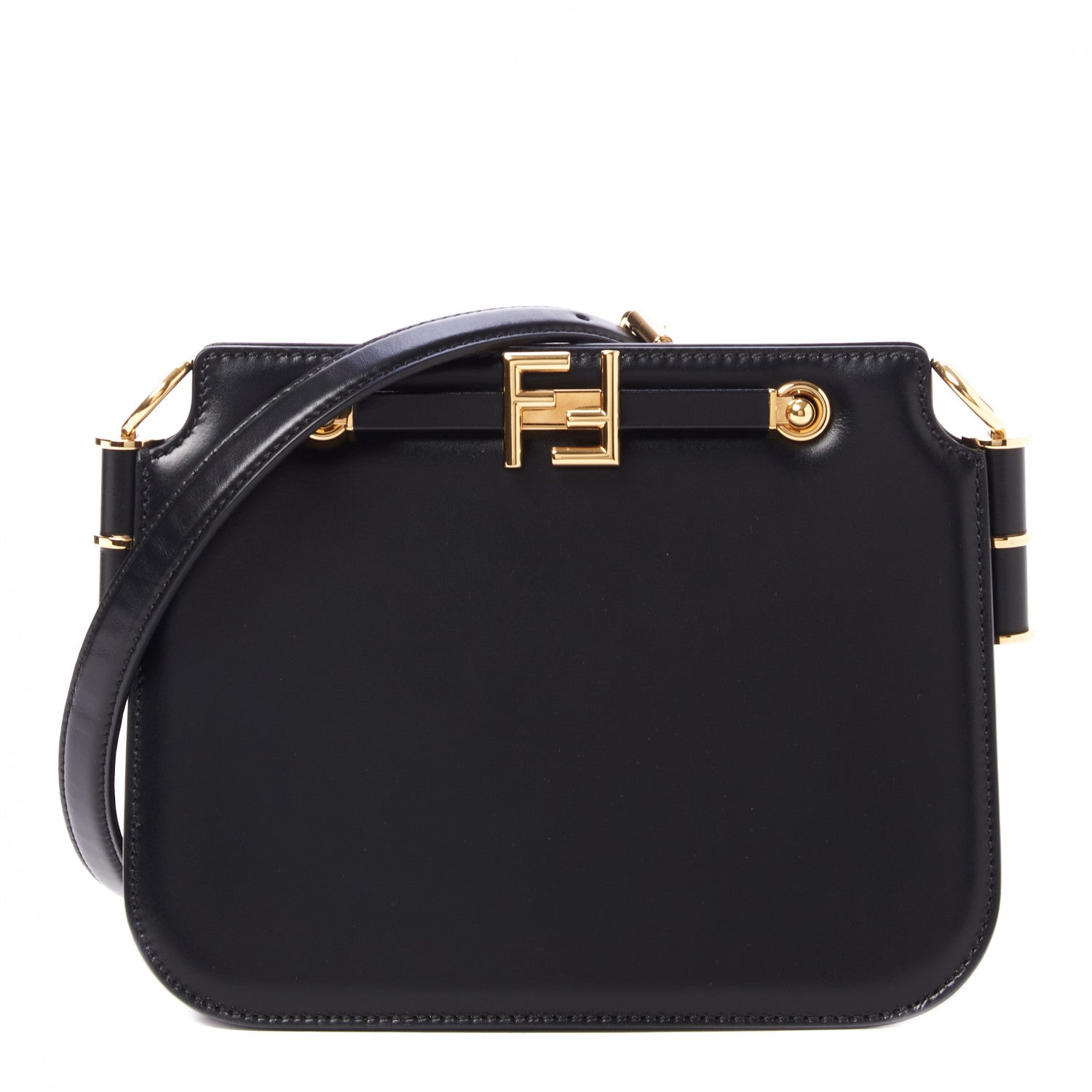 Fendi Vitello King Luxor Fendi Touch Shoulder Bag Black 1 of 10