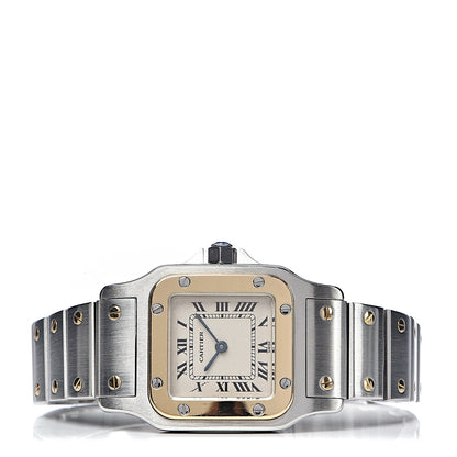 Cartier Stainless Steel 18K Yellow Gold 24mm Santos De Cartier Galbee Quartz Watch 3 of 7