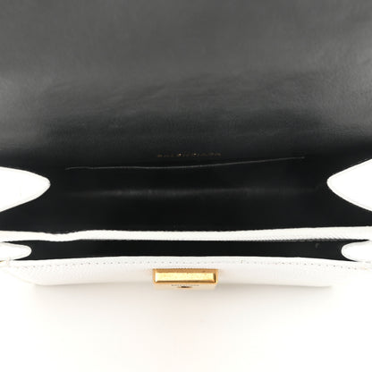 Balenciaga Patent Calfskin Lizard Embossed XS Sharp Top Handle Bag White 5 of 9