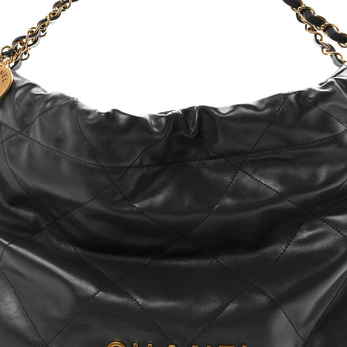 Chanel Shiny Calfskin Quilted Chanel 22 Dark Grey 9 of 12
