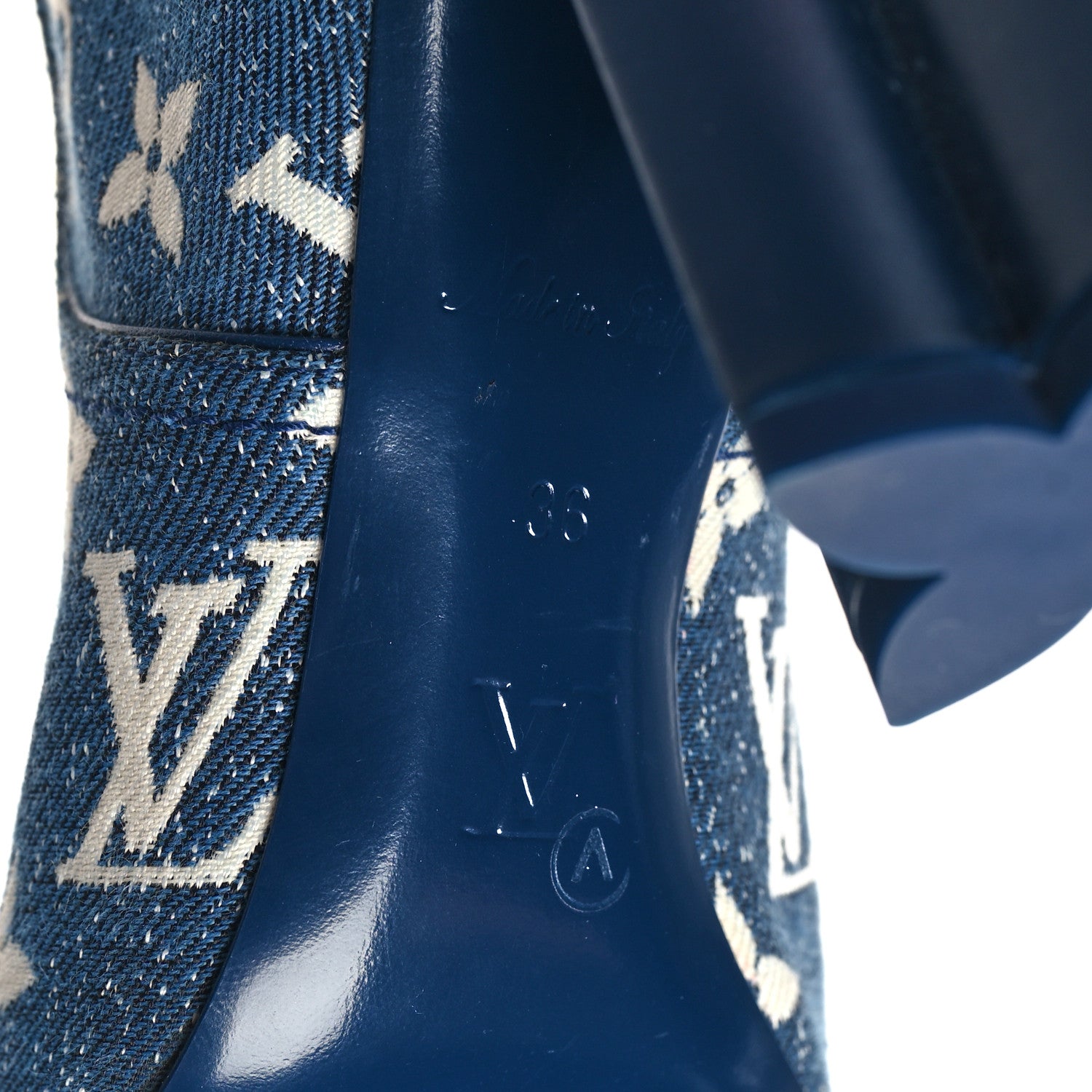Louis Vuitton Denim Monogram Silhouette Ankle Boots 36 Navy Blue 7 of 8