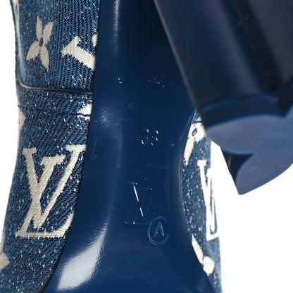 Louis Vuitton Denim Monogram Silhouette Ankle Boots 36 Navy Blue 7 of 8