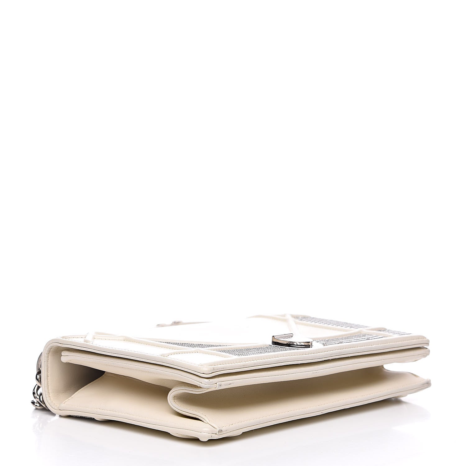 Christian Dior Lambskin Sequin Medium Diorama Flap Bag White 4 of 16