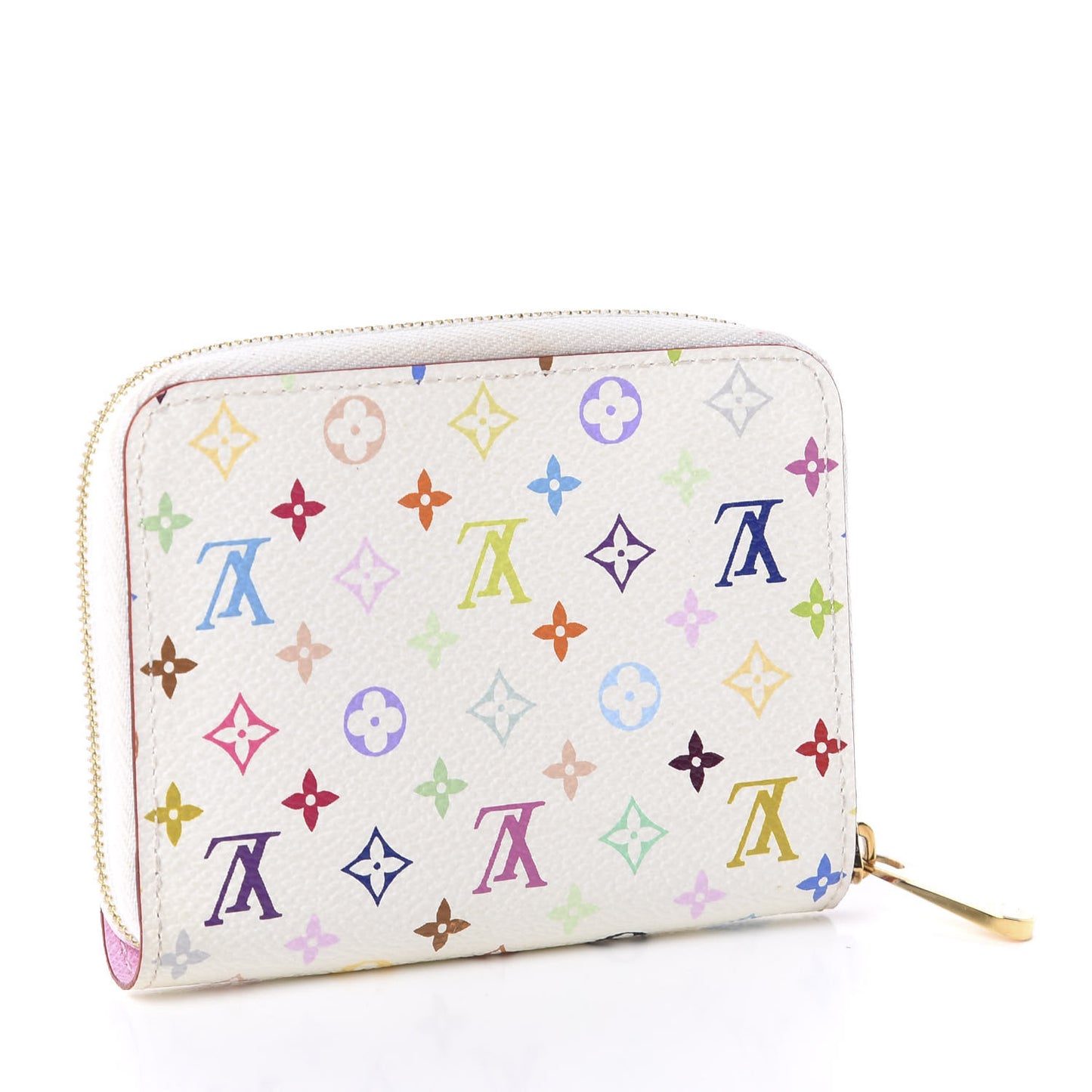 Monogram Multicolor Zippy Coin Purse Wallet White Litchi