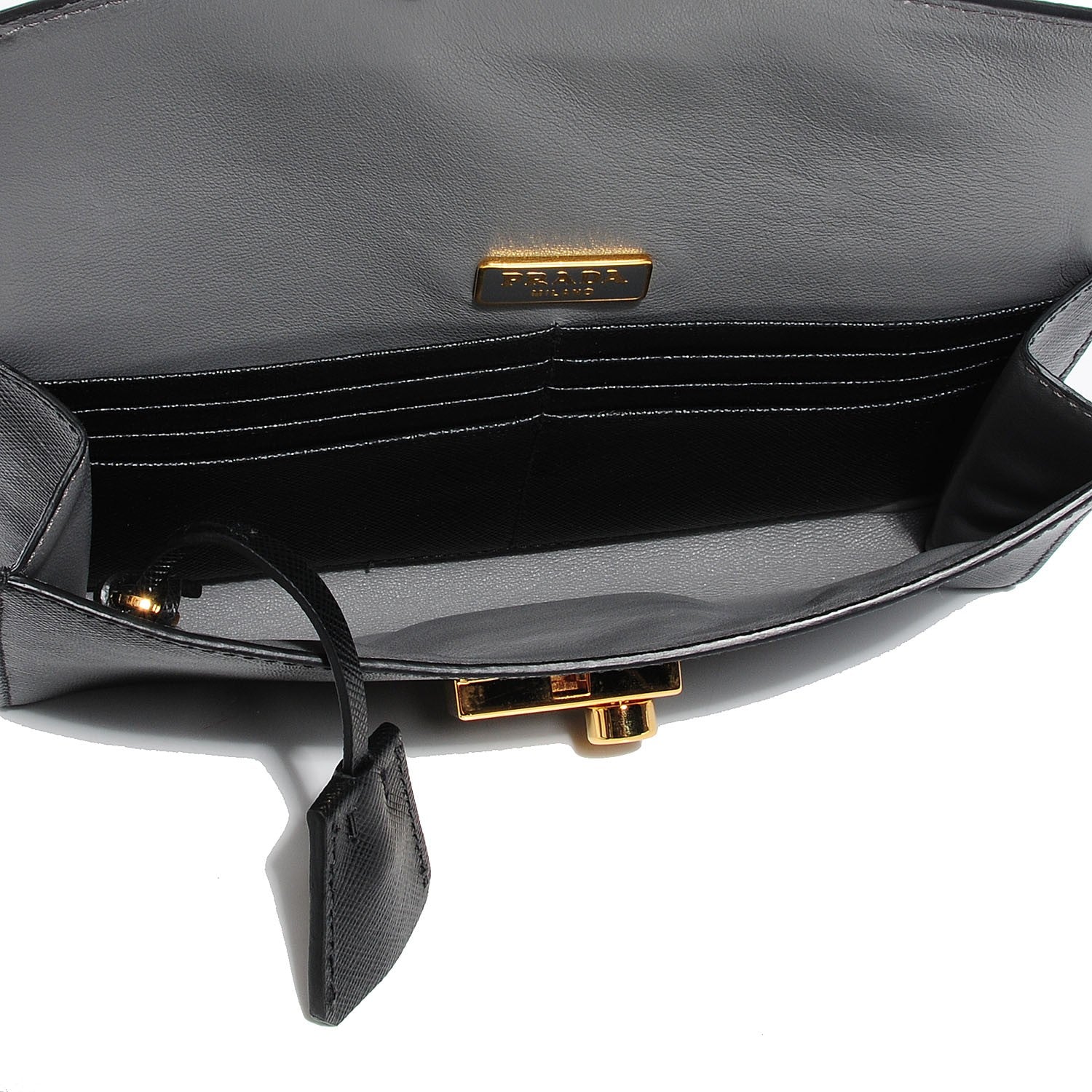 Prada Saffiano Sound Clutch Nero Black 10 of 12