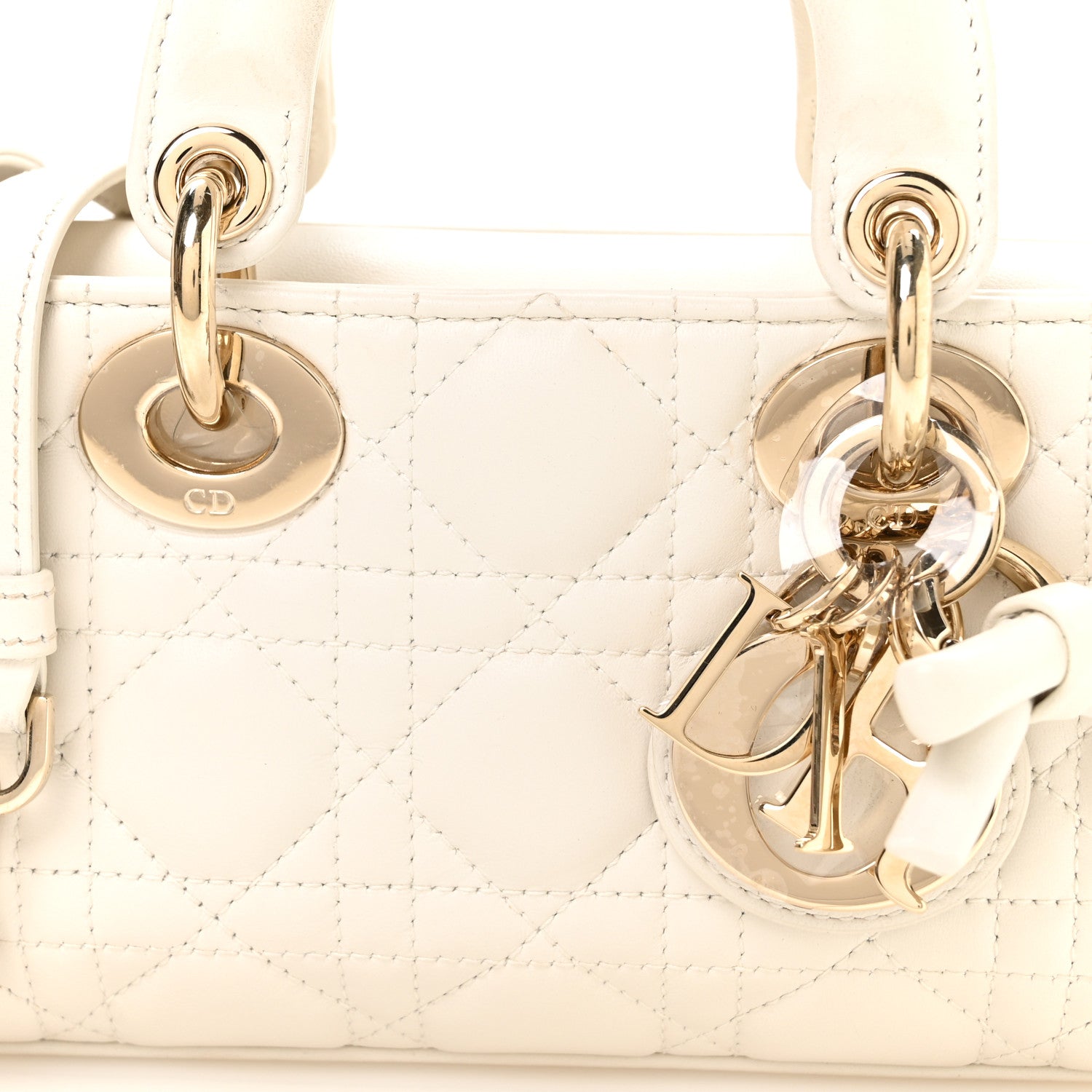 Christian Dior Lambskin Cannage Mini Lady D-Joy Latte 7 of 9