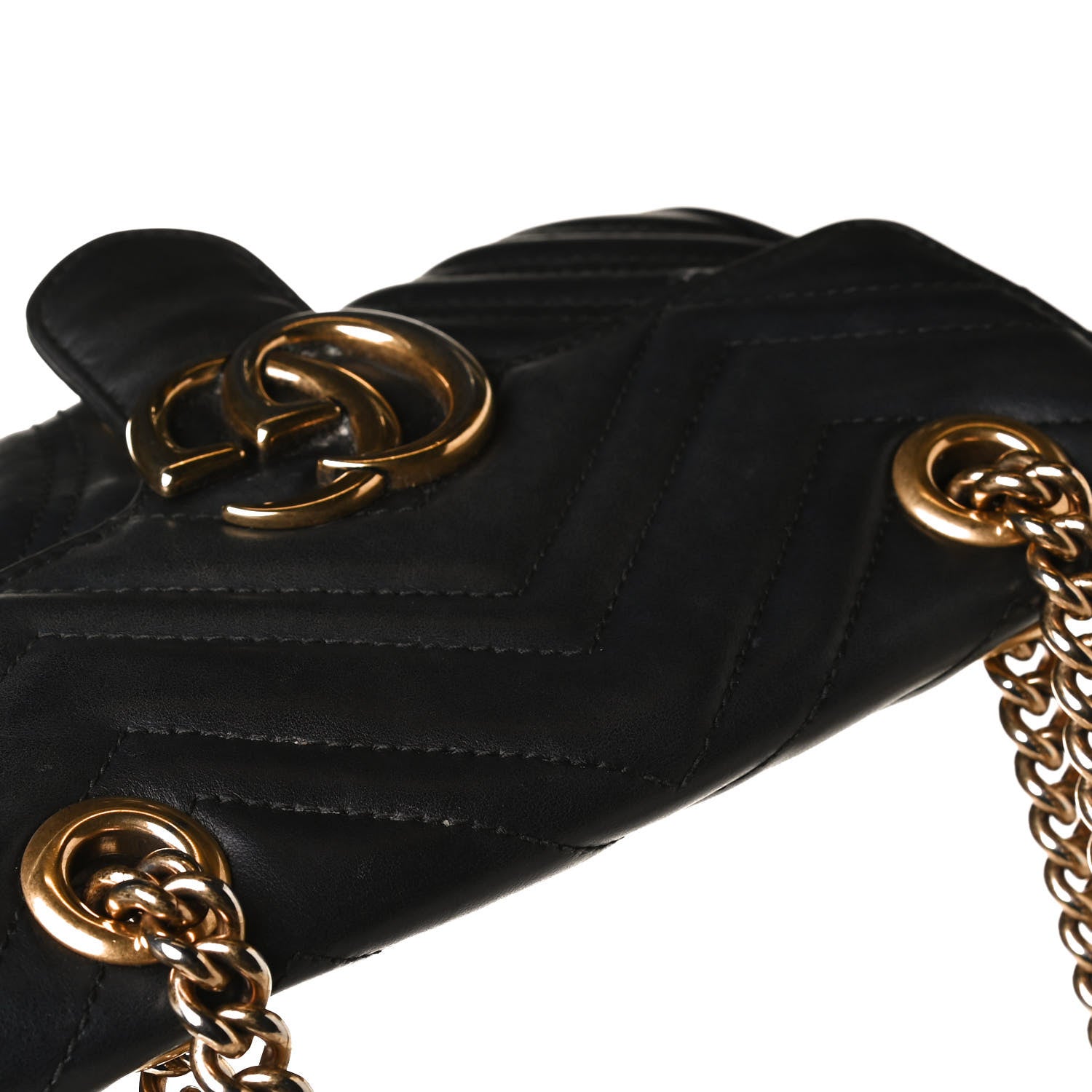 Gucci Calfskin Matelasse Mini GG Marmont Shoulder Bag Black 13 of 16