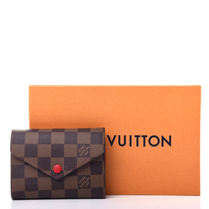 Louis Vuitton Damier Ebene Victorine Wallet Red 8 of 8