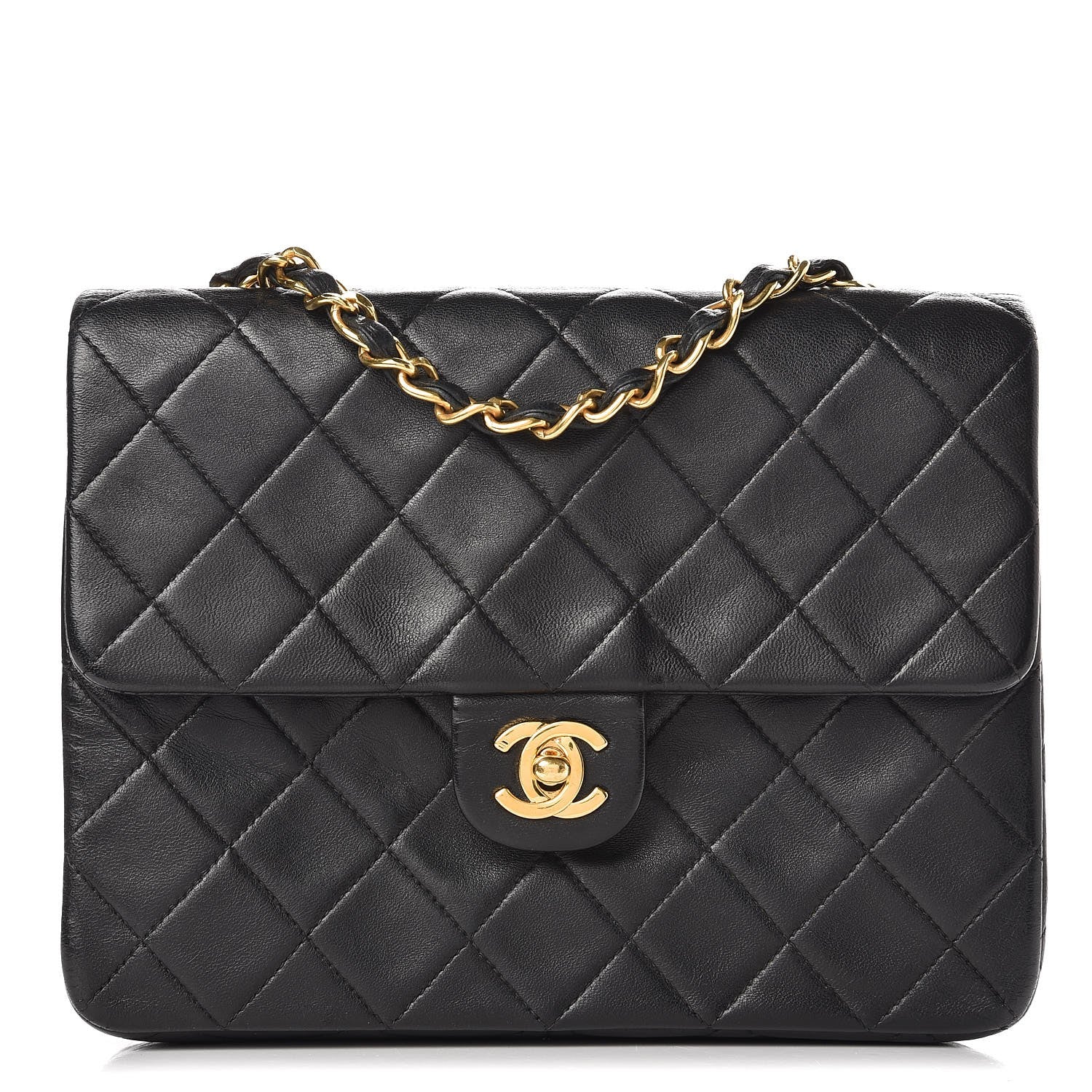 Chanel Lambskin Quilted Small Single Flap Black 1 of 12