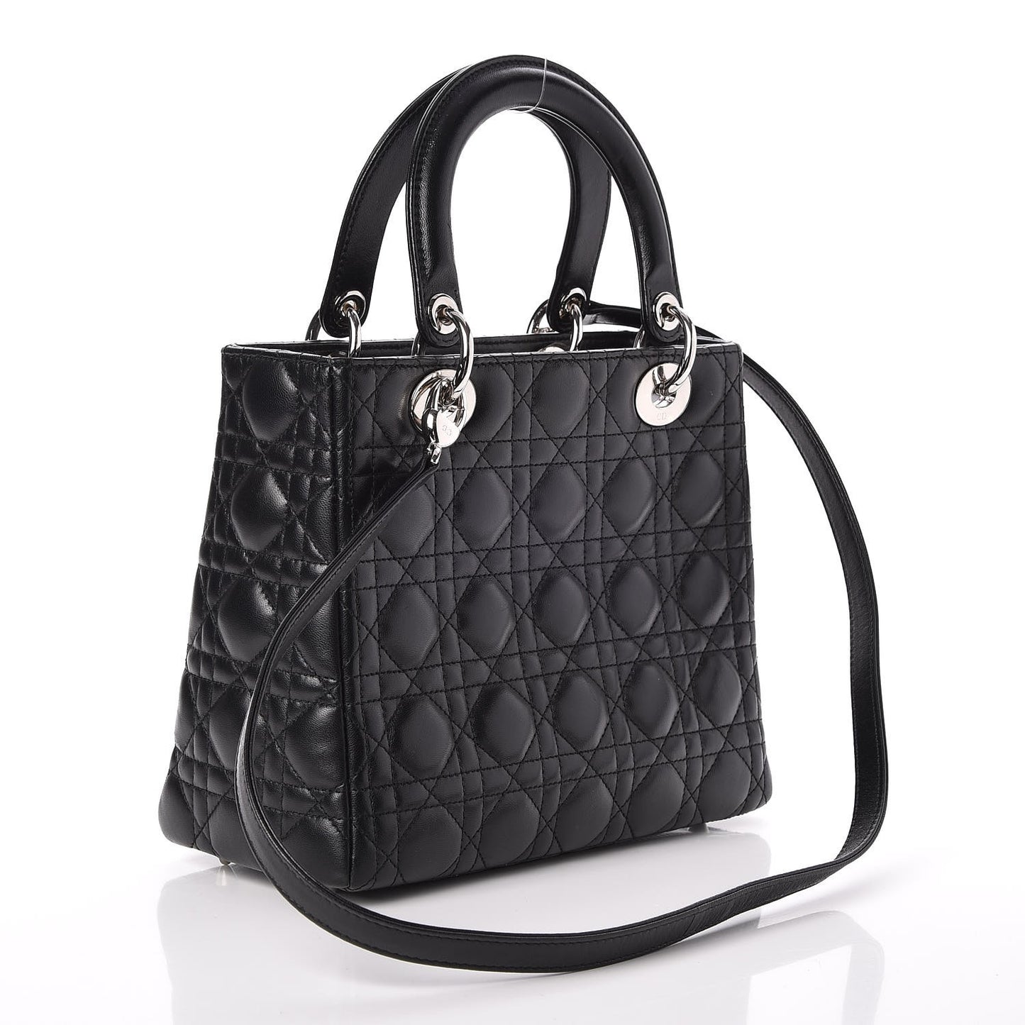 Lambskin Cannage Medium Lady Dior Black