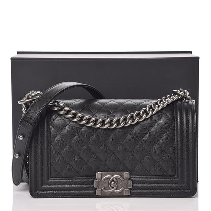 Chanel Caviar Quilted Medium Boy Flap Black 11 of 11
