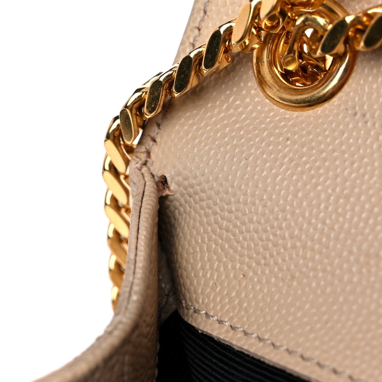 Saint Laurent Grain De Poudre Small Monogram Kate Satchel Dark Beige 16 of 24