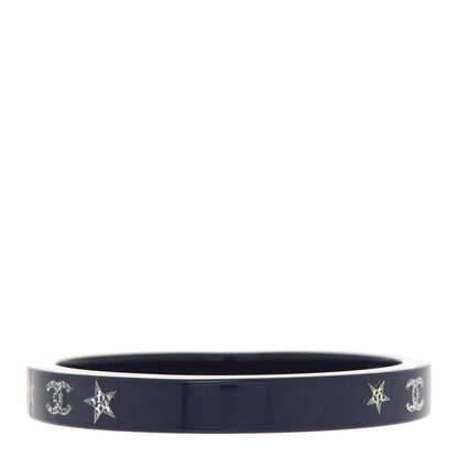 Chanel Resin Crystal CC Star Bangle Bracelet Blue 3 of 6