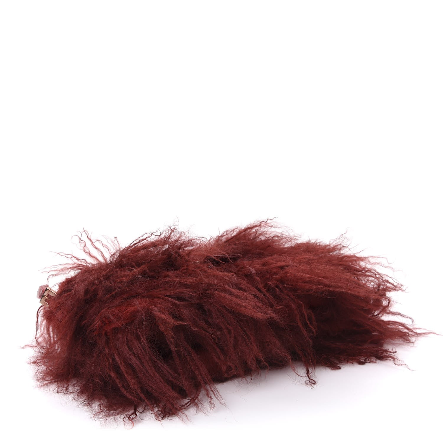 Fendi Fur Crocodile Baguette Rosso 4 of 9