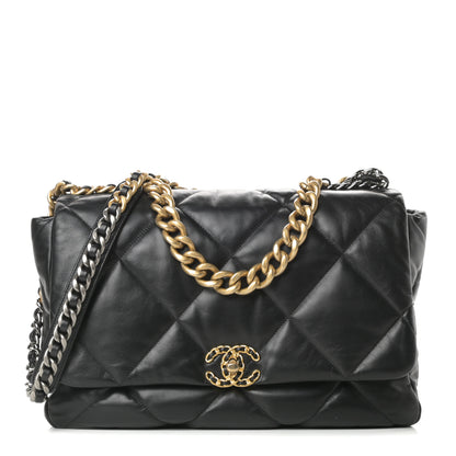 Chanel Goatskin Quilted Maxi Chanel 19 Flap Black 1 of 11