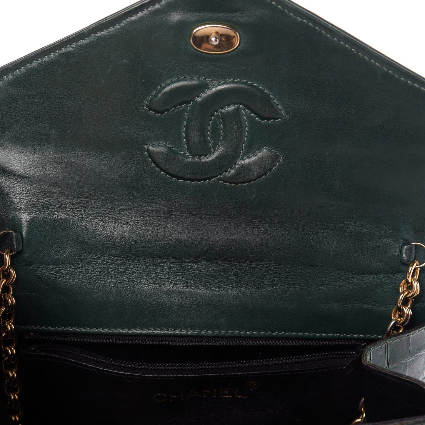 Alligator Tassel Envelope Flap Green