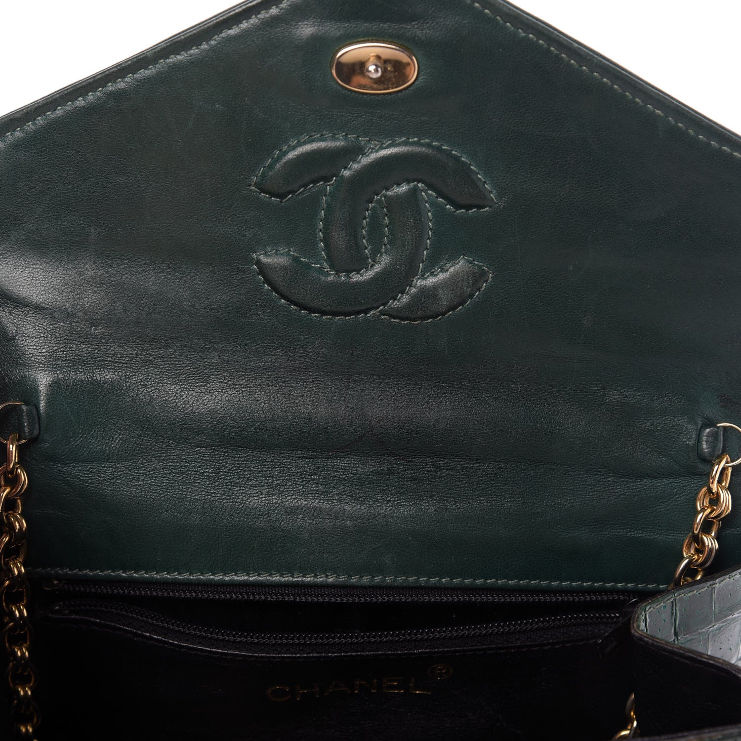 Chanel Alligator Tassel Envelope Flap Green 11 of 13