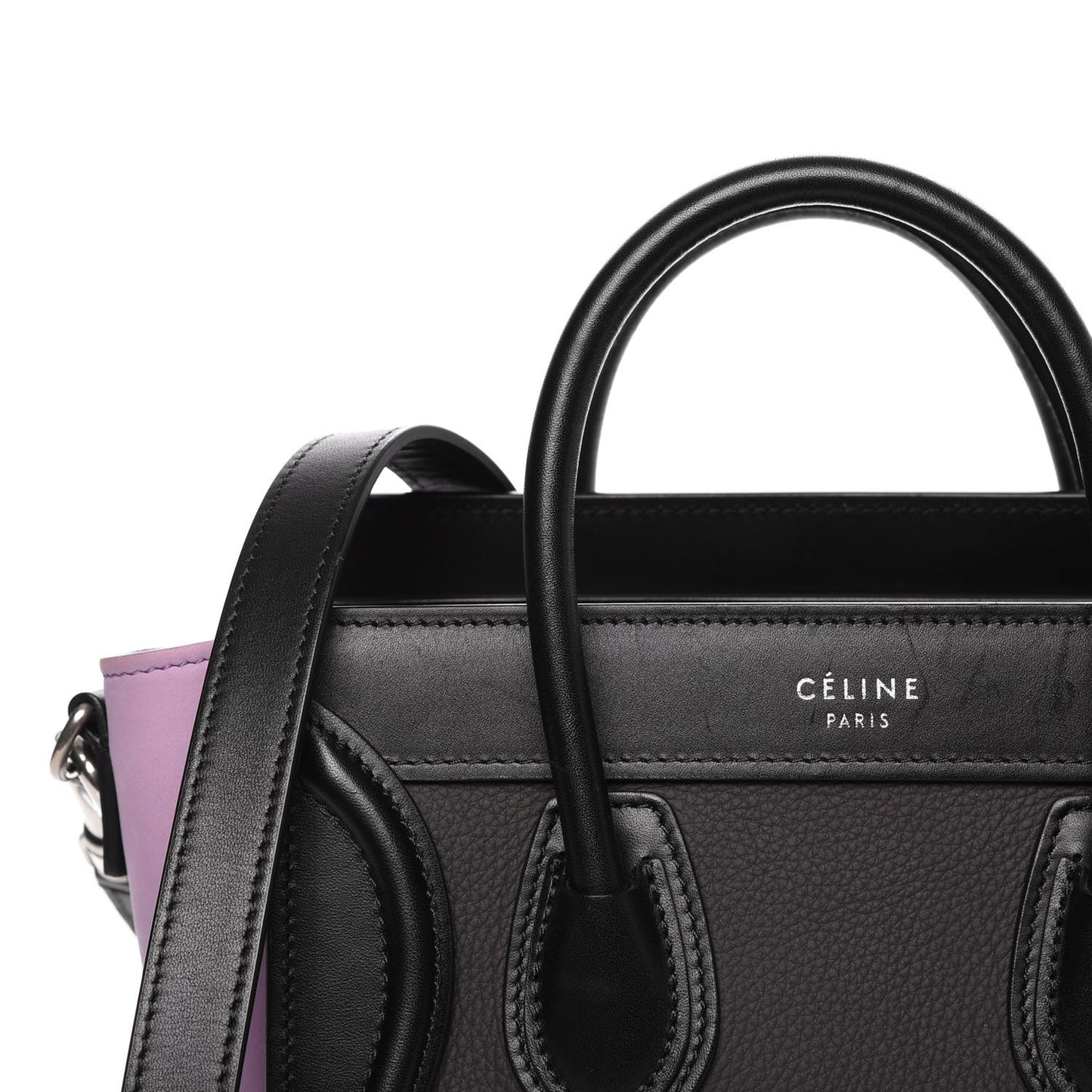 Smooth Drummed Calfskin Tri-color Nano Luggage Anthracite
