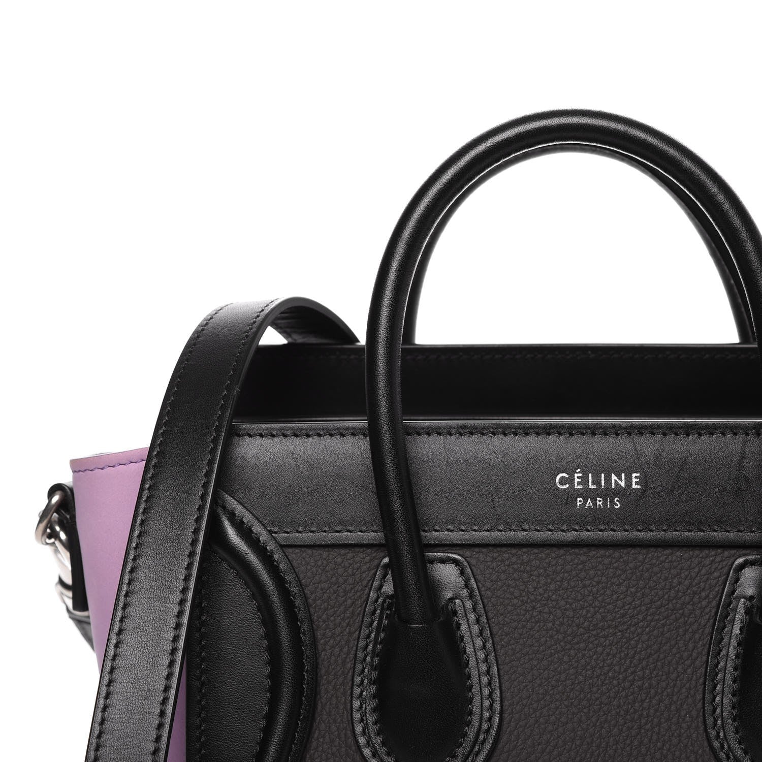 Celine Smooth Drummed Calfskin Tri-color Nano Luggage Anthracite 10 of 11