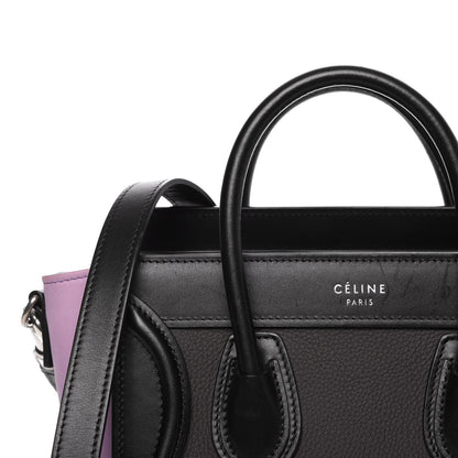 Celine Smooth Drummed Calfskin Tri-color Nano Luggage Anthracite 10 of 11