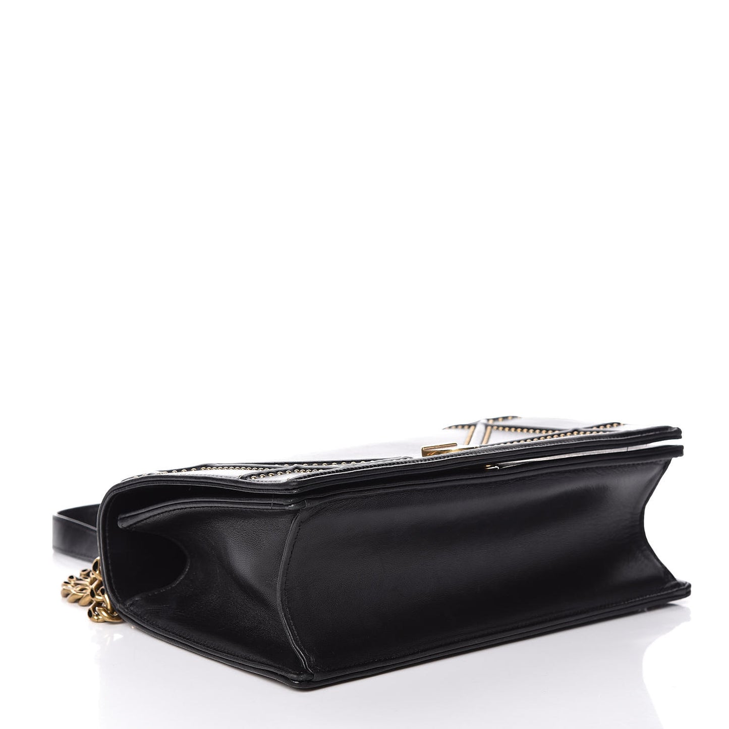 Lambskin Studded Medium Diorama Flap Bag Black