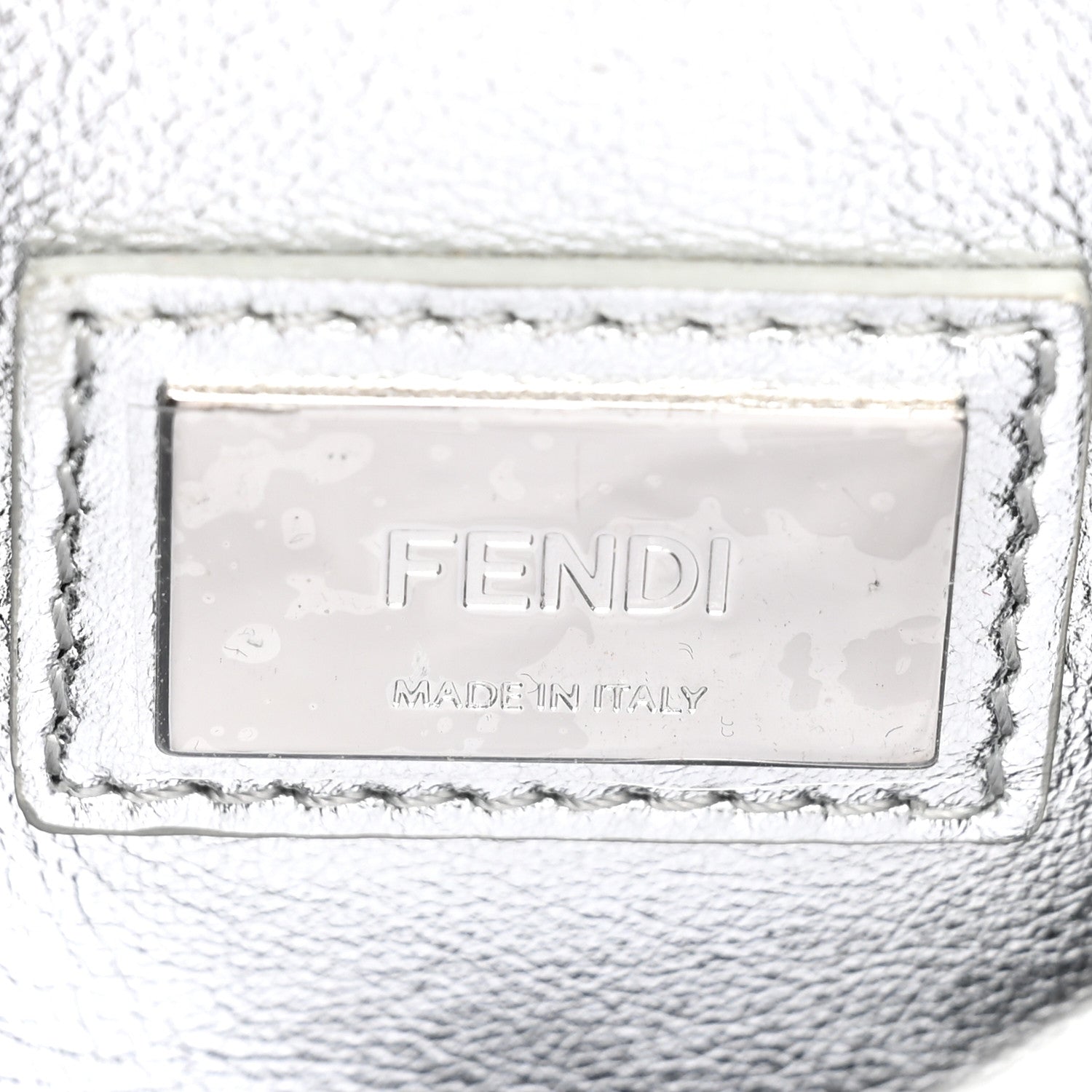 Fendi Vitello Catalan Mirror Medium Peekaboo Iconic Satchel Argento 7 of 14