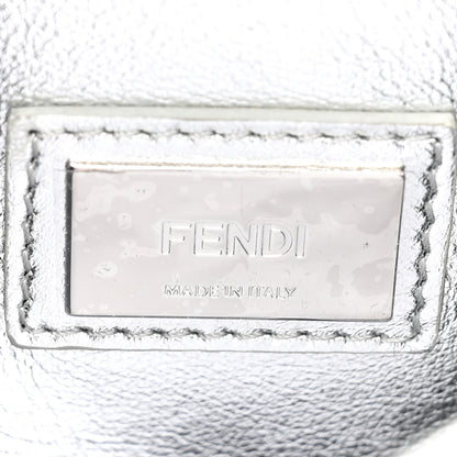 Fendi Vitello Catalan Mirror Medium Peekaboo Iconic Satchel Argento 7 of 14