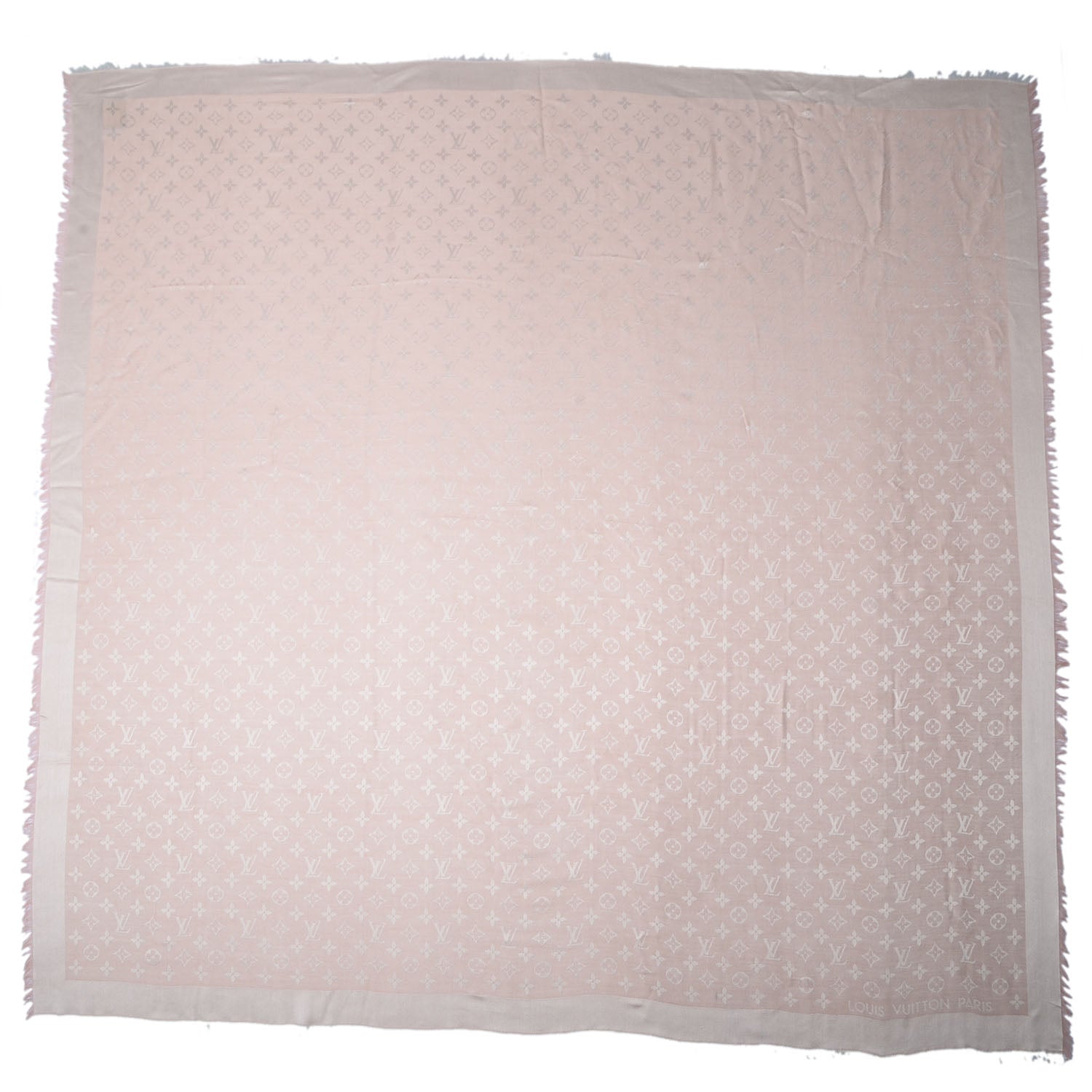 Louis Vuitton Silk Wool Monogram Denim Shawl Rose 3 of 5