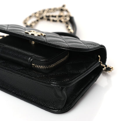 Chanel Caviar Quilted Business Affinity Clutch With Chain Black 10 of 11