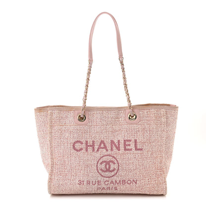 Chanel Lurex Boucle Small Deauville Tote Pink 1 of 13