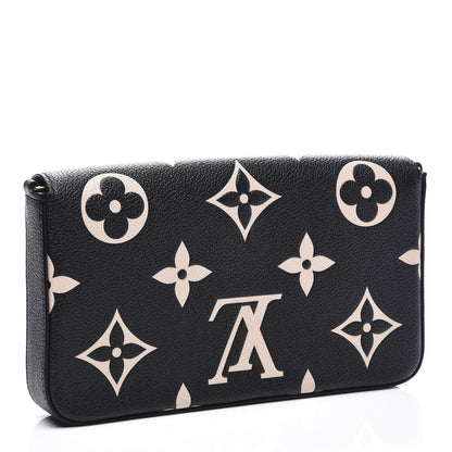 Louis Vuitton Empreinte Monogram Giant Crafty Pochette Felicie Black Creme 2 of 9