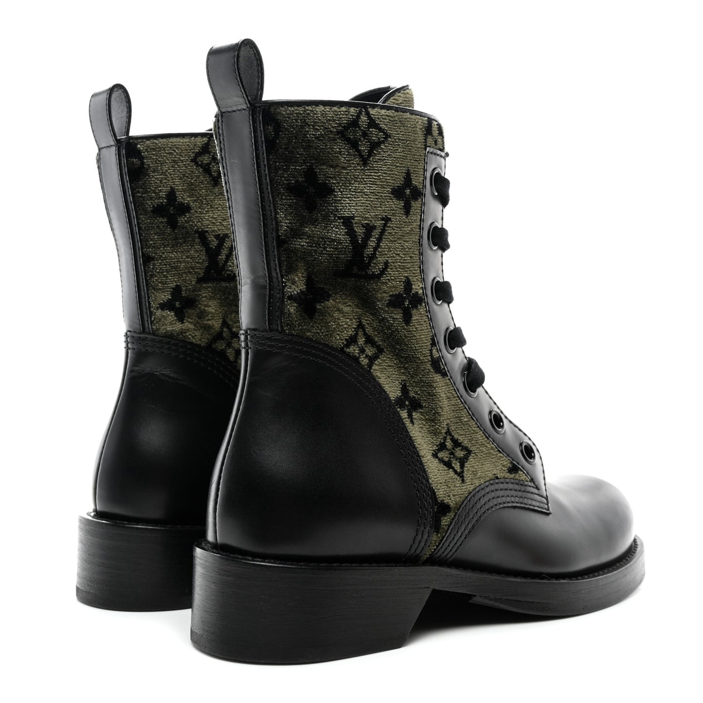 Velour Metropolis Flat Ranger Boot 37 Khaki Green