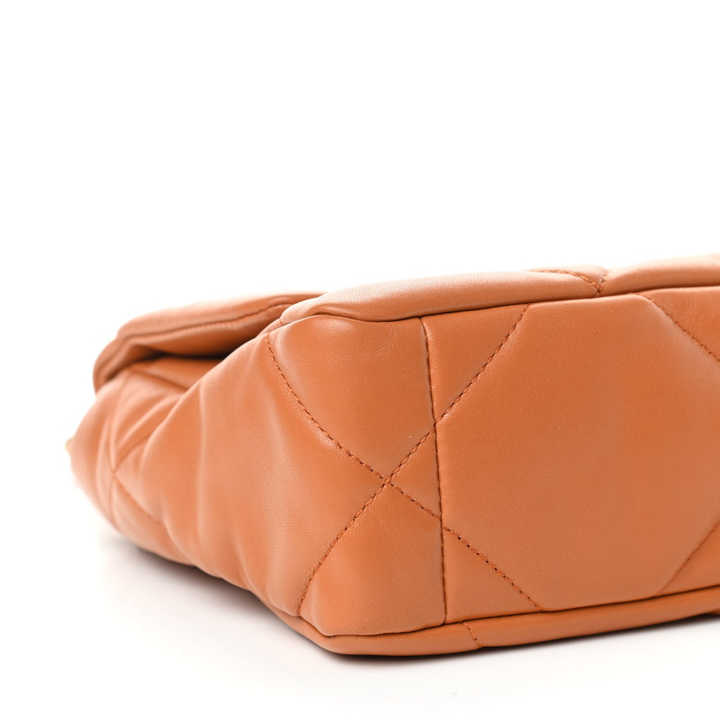 Lambskin Quilted Medium Chanel 19 Flap Light Brown
