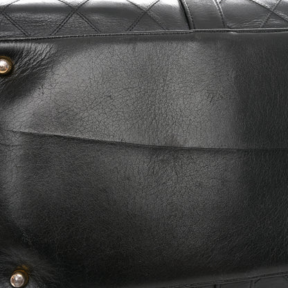 Chanel Calfskin Stitched Duffle Travel Bag Black 11 of 16