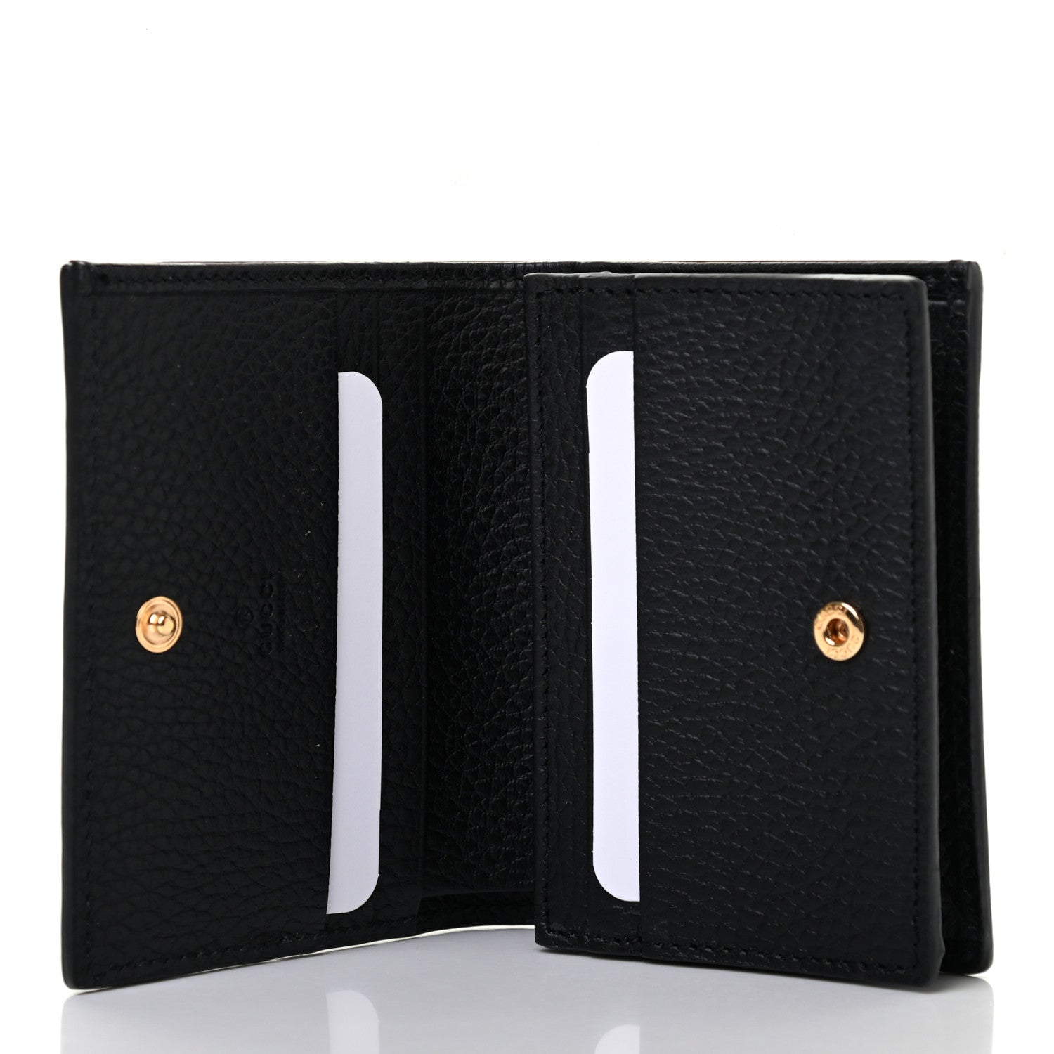 Gucci Dollar Calfskin GG Supreme Monogram GG Marmont Card Case Black Beige Ebony 5 of 7