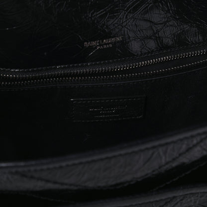 Saint Laurent Crinkled Calfskin Matelasse Monogram Medium Niki Chain Satchel Black 8 of 10