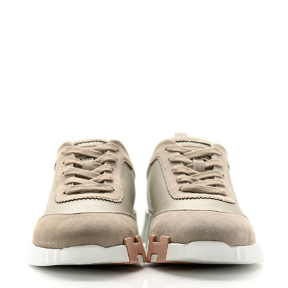 Hermes Sport Goatskin Suede Goatskin Womens Bouncing Sneakers 37.5 Beige Esquisse 2 of 10