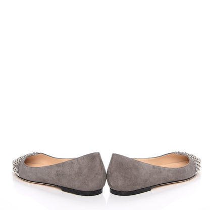 Jimmy Choo Suede Studded Hazel Pointy Toe Flats 36 Grey 5 of 12