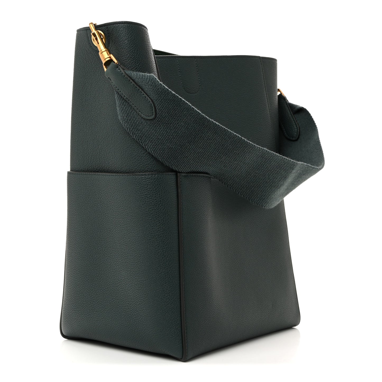 Soft Grained Calfskin Sangle Bucket Bag Amazone
