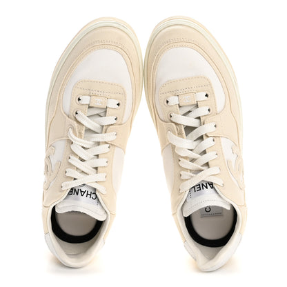 Chanel Cotton Sneakers 38.5 Beige White 6 of 27