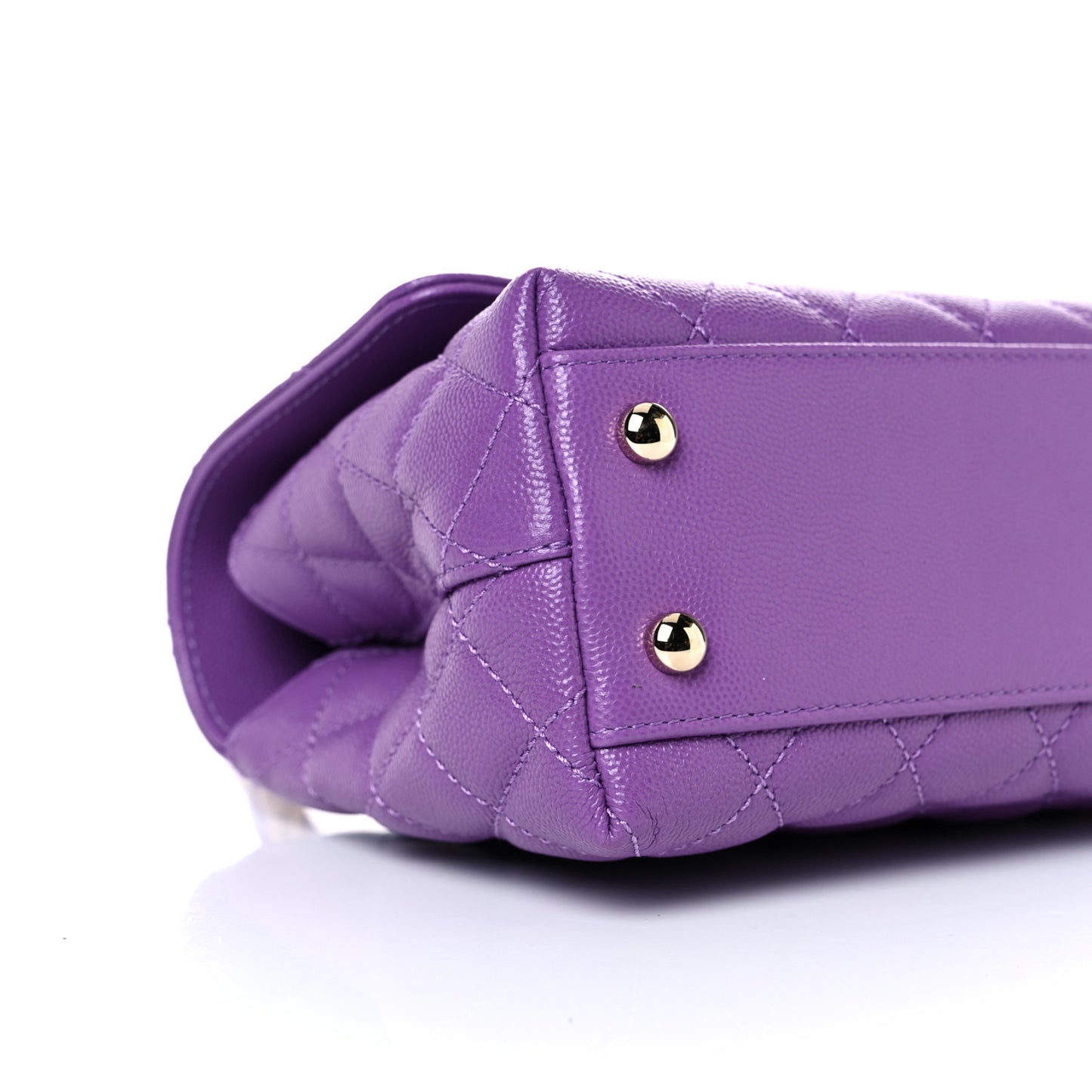 Caviar Quilted Mini Coco Handle Flap Purple