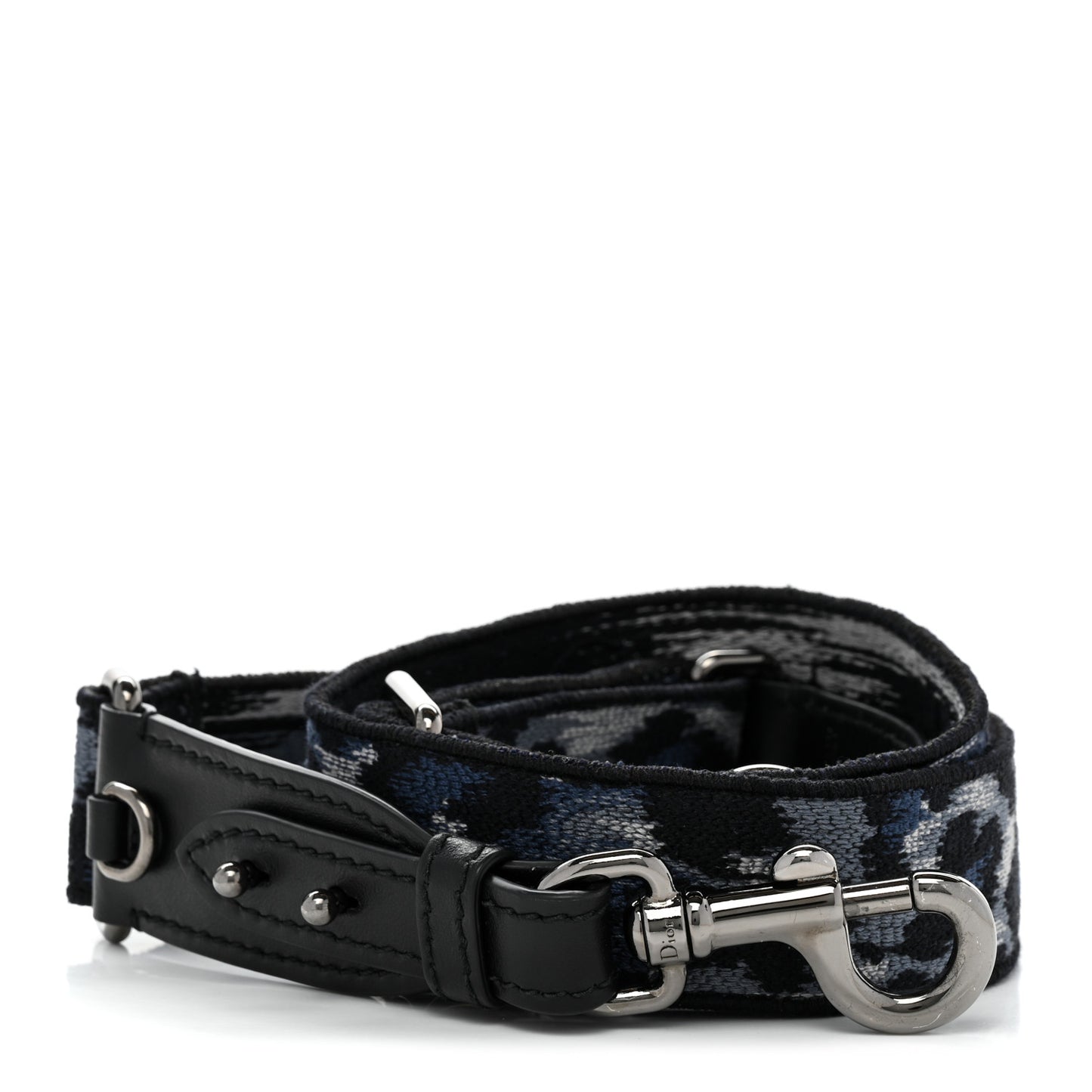 Canvas Mizza Embroidered Leopard Shoulder Strap Bleu Black
