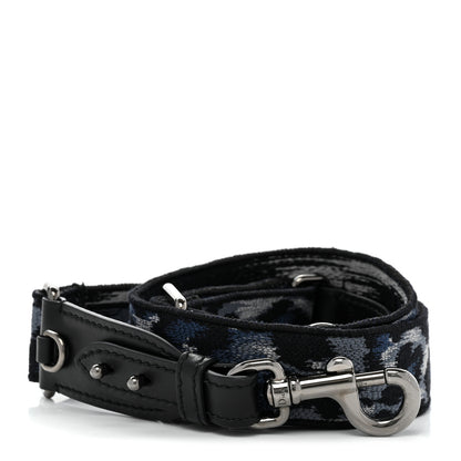 Christian Dior Canvas Mizza Embroidered Leopard Shoulder Strap Bleu Black 1 of 5