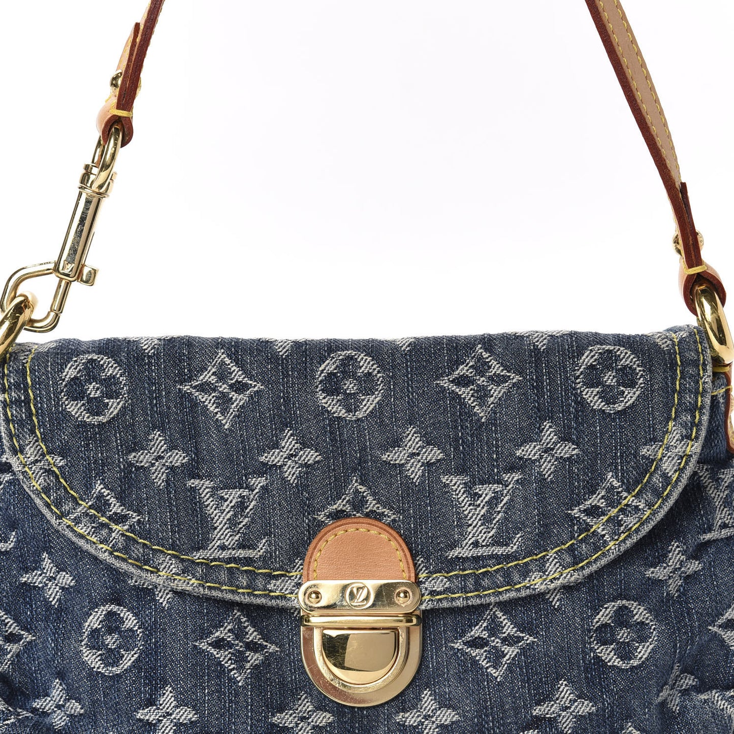 Monogram Denim Mini Pleaty Blue