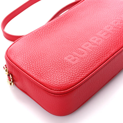Burberry Calfskin Monogram Embossed Elongated Camera Bag Red 9 of 10
