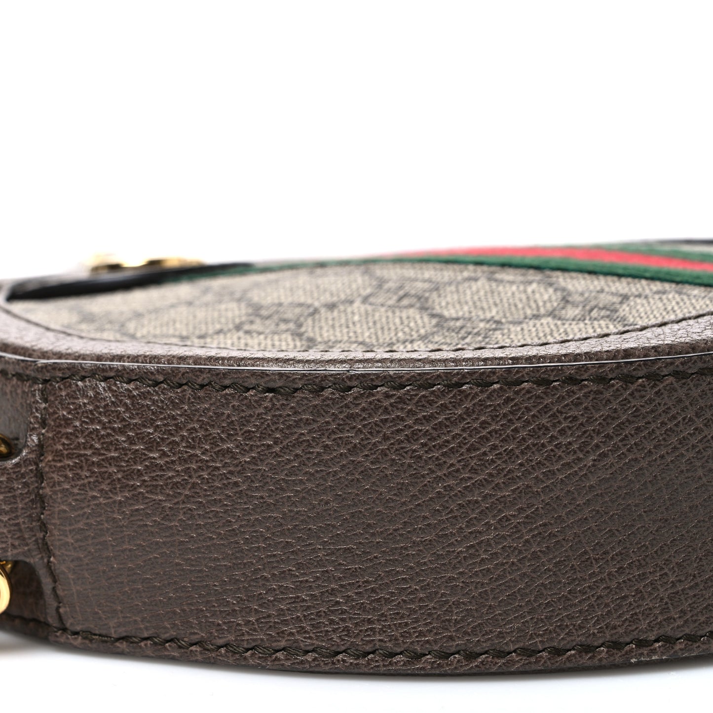 GG Supreme Monogram Web Mini Ophidia Round Shoulder Bag Brown