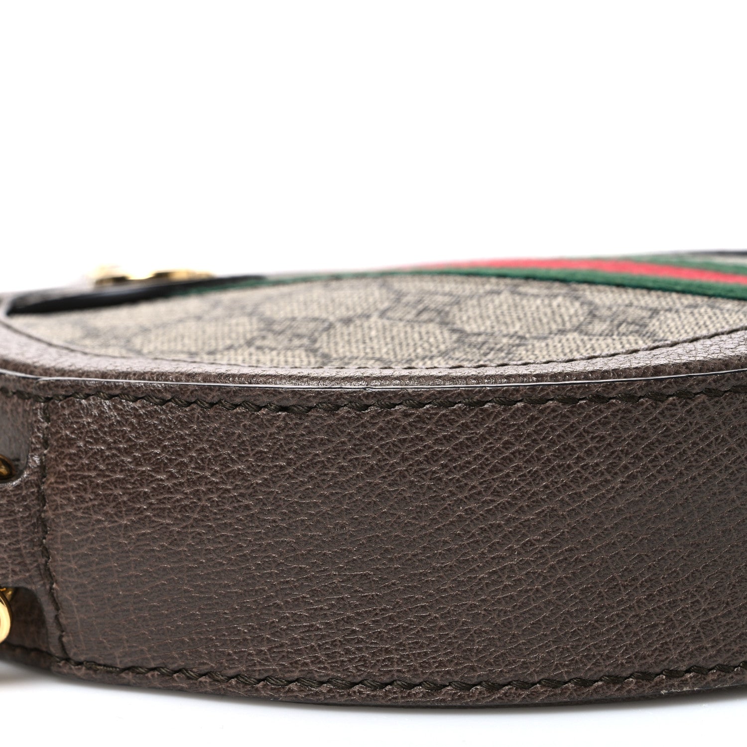 Gucci GG Supreme Monogram Web Mini Ophidia Round Shoulder Bag Brown 9 of 10