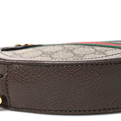 Gucci GG Supreme Monogram Web Mini Ophidia Round Shoulder Bag Brown 9 of 10