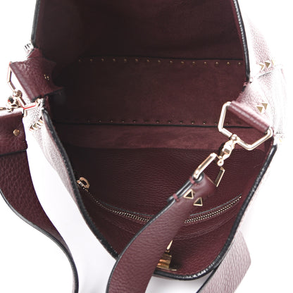 Valentino Garavani Pebbled Calfskin Large Rockstud Flip-Lock Messenger Bag Vinaccia 4 of 10
