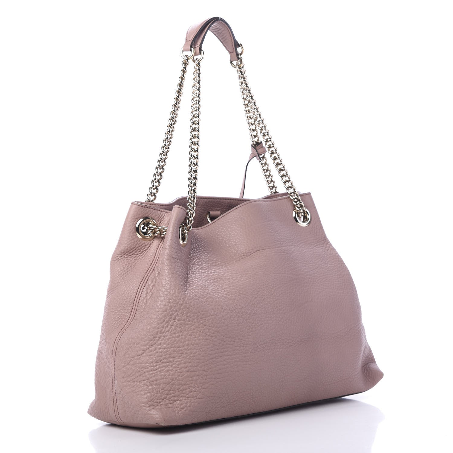 Gucci Pebbled Calfskin Medium Soho Chain Shoulder Bag Dark Cipria 2 of 10